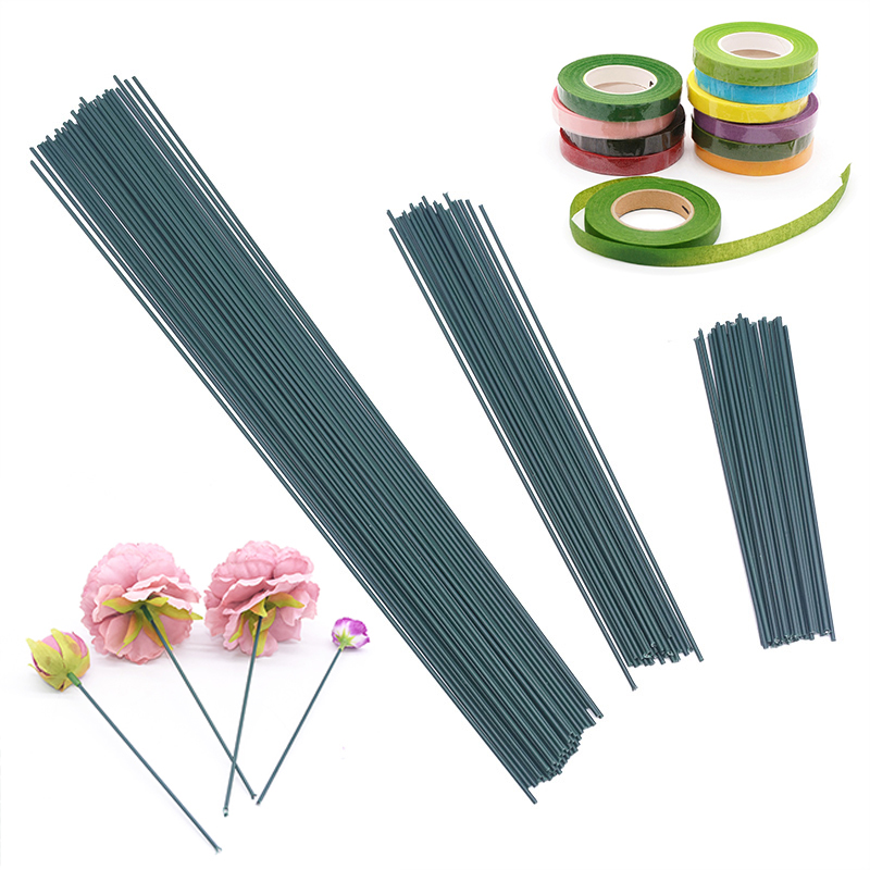 Floral Tape Green - 20Pcs 15/25/40Cm Bunga Buatan Batang Besi