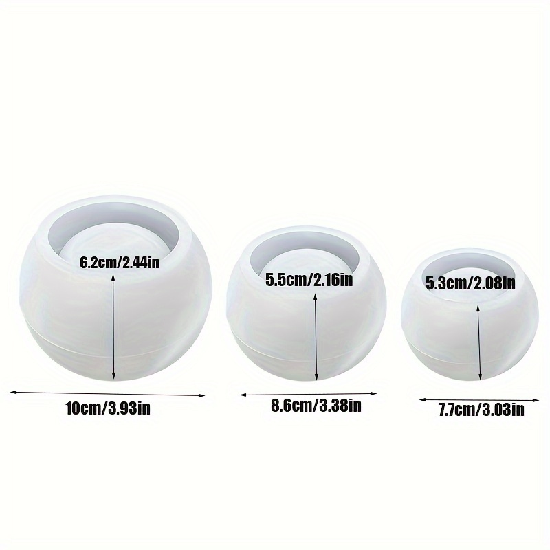 Florist Supply Vases - 3pcs-Cetakan Pot Bunga Bulat Silikon 3