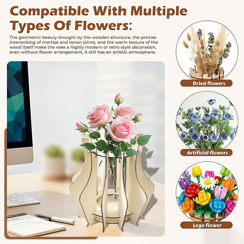 Vas Puzzle Kayu untuk Karangan - Florist Supply Vases ulasan dan harga