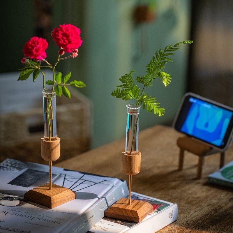 1 Buah Vas Kayu Tabung Reaksi  - Florist Supply Vases ulasan dan harga